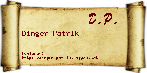 Dinger Patrik névjegykártya